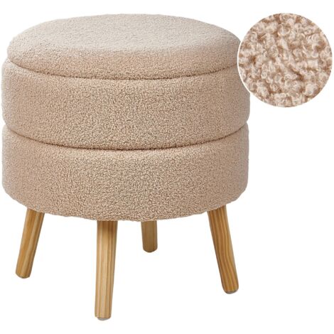Hocker mit Stauraum OKATON Bouclé Beige