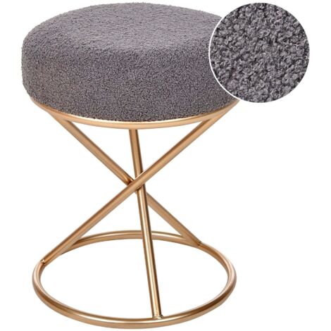 Hocker PRESHO Bouclé Grau