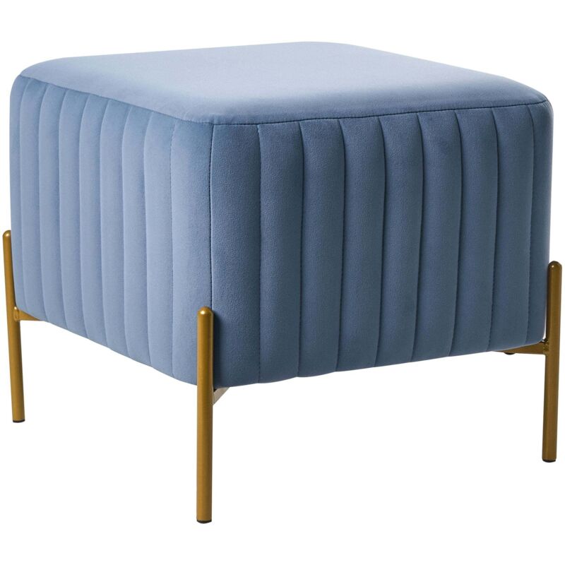 Beliani Hocker Utah Samtstoff Blau