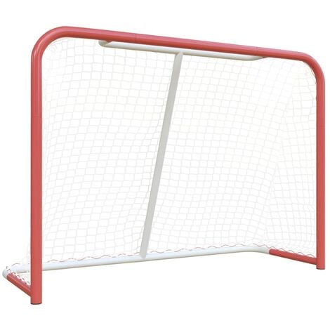Hockey Goal with Net Red&White 153x60x118 cm Steel&Polyester vidaXL
