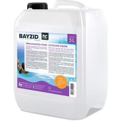 HÖFER CHEMIE GMBH Höfer Chemie BAYZID 1 x 5 L Liquide floculant pour Piscine pour Une Eau cristalline - Facile à Utiliser + très Efficace Contre la turbidité