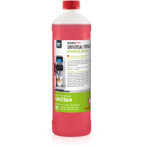 Höfer Chemie Détartrant universel 6 x 1 l avec indicateur de couleur pour machines à café, machines à filtre, machines à capsules, machines à dosettes, bouilloires, etc
