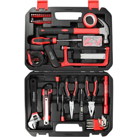 Höfftech 108-teiliges Werkzeugset mit Hammer, Schraubendrehern, Zangen, Säge, Taschenlampe und mehr - Ideal für Heimwerker und professionelle Anwendungen