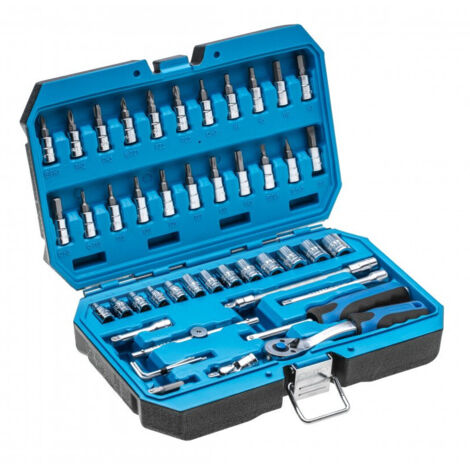 Högert 46-tlg. Werkzeugkoffer-Set aus CrV-Stahl 1/4"