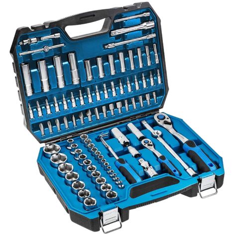 Högert Technik - Cassetta Attrezzi, Set Attrezzi, Valigetta Attrezzi, Kit Utensili, Kit Attrezzi, Chiavi a Bussola, Punte e Accessori, Cr-V, Meccanismo a Cricchetto con 72 Denti - HT1R426, 95 Pezzi