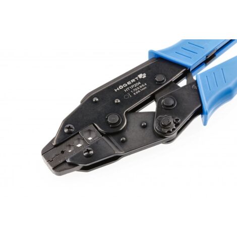 HÖGERT TECHNIK Crimpzange de KOAX - 1,72 - 8,1 mm² - mit de Zwangssperre und de Druckeinstellung - Zange de Präzision für Kabelschuhe und Koaxialkabel  - 230 mm