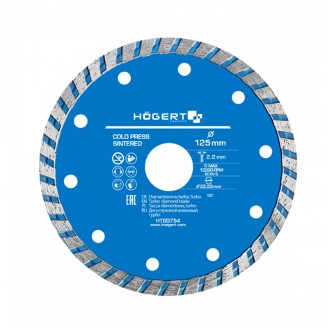 Högert Technik - de lame diamantée Turbo 125 mm - La lame diamantée de est conçue pour couper las les carreaux de céramique et pour couper las les surfaces de tous les matériaux de construction de.