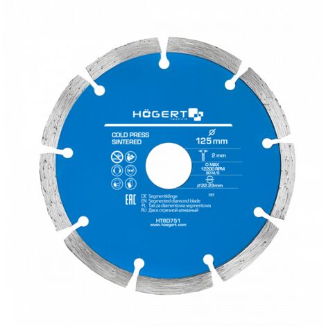 Högert Technik - Disque diamanté de 125 mm - Le disque diamanté de est destiné à couper las les carreaux de céramique et à couper las les surfaces de the materials de les matériaux de construction.