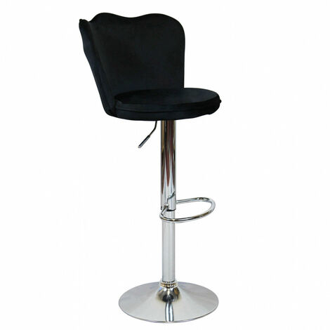 Höhenverstellbare Innenhocker mit Metallstruktur und Traumvelvet -Sitz - Black