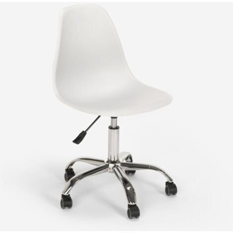 Höhenverstellbarer Drehstuhl Bürostuhl Büro Rollen Design Wooden Roll Light