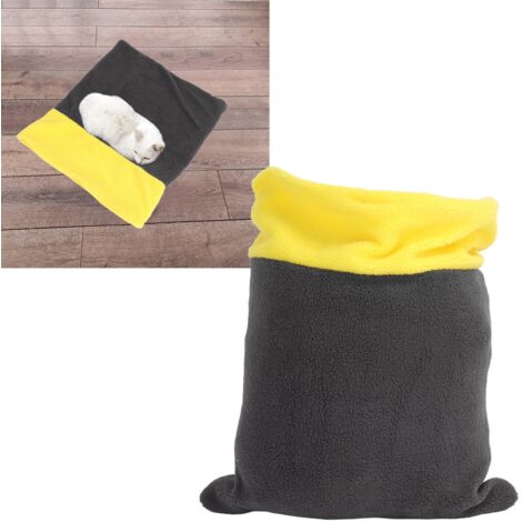 [Höhlenmatratze] Selbsterwärmender Schlafsack für Katzen/Hunde, Größe 61 x 53 cm, gelb, weicher Stoff