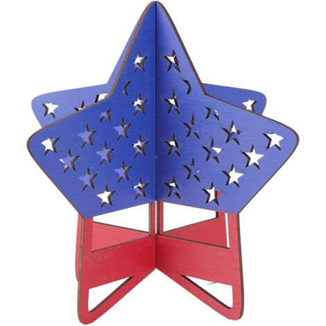 hölzerne Sternblöcke – Patriotische Tischdekoration zum amerikanischen Unabhängigkeitstag (Nationalfeiertag)