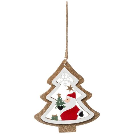 Hölzerne Weihnachten Thema Weihnachtsmann Glitter Rentier 2 Sortiment -