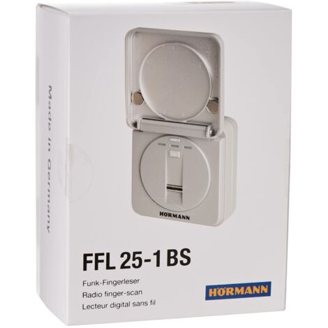 Hörmann 4511870 FFL BS 4511870-Lettore, 868 MHz, Fino a 25 Impronte digitali, Coperchio Ribaltabile, Colore RAL 9006, Grigio