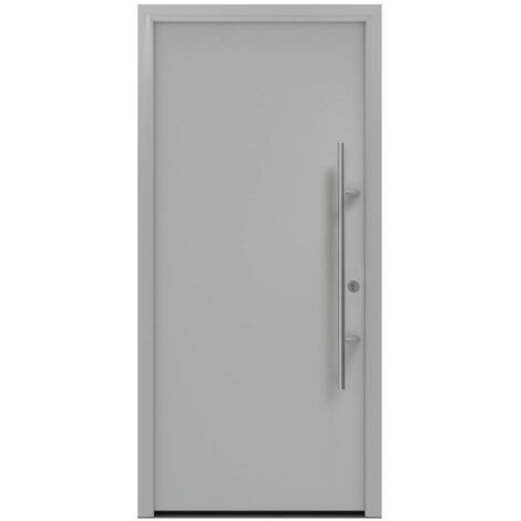 Hörmann Ecostar Haustür "ISOPRO Secur IPS 010", weißaluminium matt (RAL 9006), 110 x 210 cm (B x H), DIN Rechts