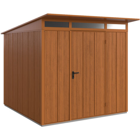 Hörmann Metall-Gerätehaus Berry Classic mit Pultdach Typ 3, 313 x 283 cm, quarzgrau, 8,9 m², 1-flüglige Tür