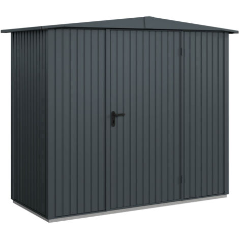 Hörmann Metall-Gerätehaus Berry Classic mit Satteldach Typ 1, 259 x 121 cm, anthrazitgrau, 3,1 m², 1-flüglige Tür