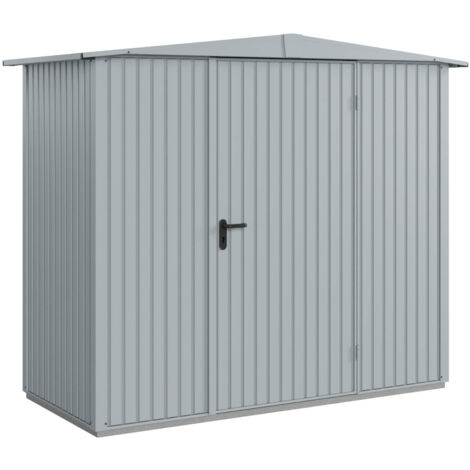 Hörmann Metall-Gerätehaus Berry Classic mit Satteldach Typ 1, 259 x 121 cm, fenstergrau, 3,1 m², 1-flüglige Tür