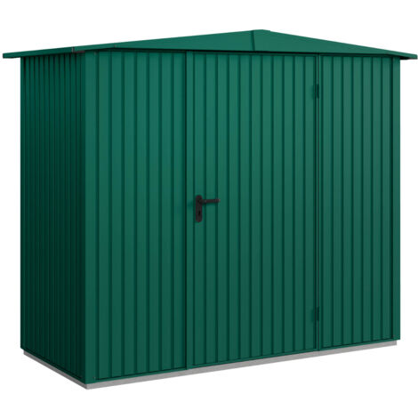 Hörmann Metall-Gerätehaus Berry Classic mit Satteldach Typ 1, 259 x 121 cm, moosgrün, 3,1 m², 1-flüglige Tür