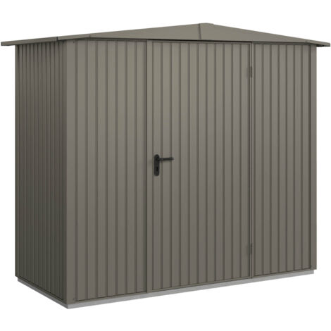Hörmann Metall-Gerätehaus Berry Classic mit Satteldach Typ 1, 259 x 121 cm, quarzgrau, 3,1 m², 1-flüglige Tür