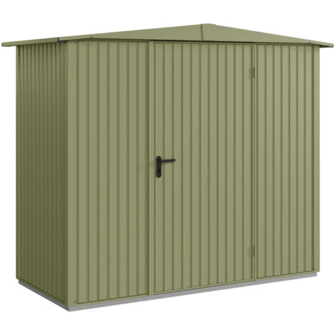Hörmann Metall-Gerätehaus Berry Classic mit Satteldach Typ 1, 259 x 121 cm, schilfgrün, 3,1 m², 1-flüglige Tür