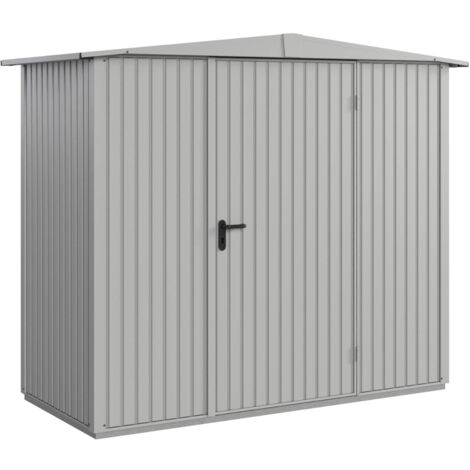 Hörmann Metall-Gerätehaus Berry Classic mit Satteldach Typ 1, 259 x 121 cm, weißaluminium, 3,1 m², 1-flüglige Tür