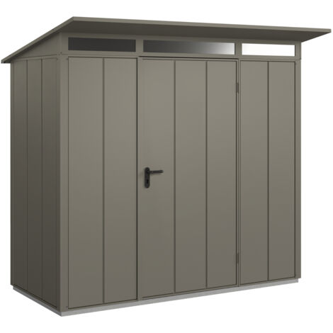 Hörmann Metall-Gerätehaus Berry Modern mit Pultdach Typ 1, 248 x 153 cm, quarzgrau, 3,8 m², 1-flüglige Tür