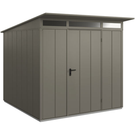 Hörmann Metall-Gerätehaus Berry Modern mit Pultdach Typ 2, 248 x 283 cm, quarzgrau, 7 m², 1-flüglige Tür