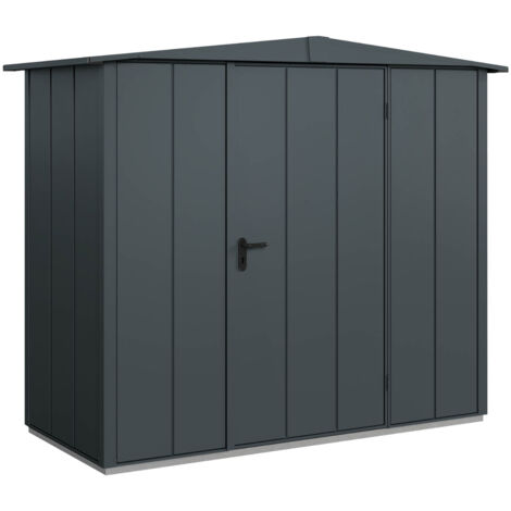 Hörmann Metall-Gerätehaus Berry Modern mit Satteldach Typ 1, 259 x 121 cm, anthrazitgrau, 3,1 m², 1-flüglige Tür