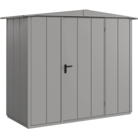 Hörmann Metall-Gerätehaus Berry Modern mit Satteldach Typ 1, 259 x 121 cm, graualuminium, 3,1 m², 1-flüglige Tür