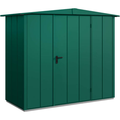 Hörmann Metall-Gerätehaus Berry Modern mit Satteldach Typ 1, 259 x 121 cm, moosgrün, 3,1 m², 1-flüglige Tür