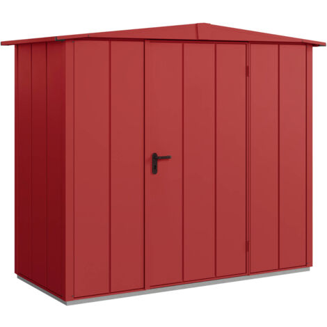 Hörmann Metall-Gerätehaus Berry Modern mit Satteldach Typ 1, 259 x 121 cm, purpurrot, 3,1 m², 1-flüglige Tür