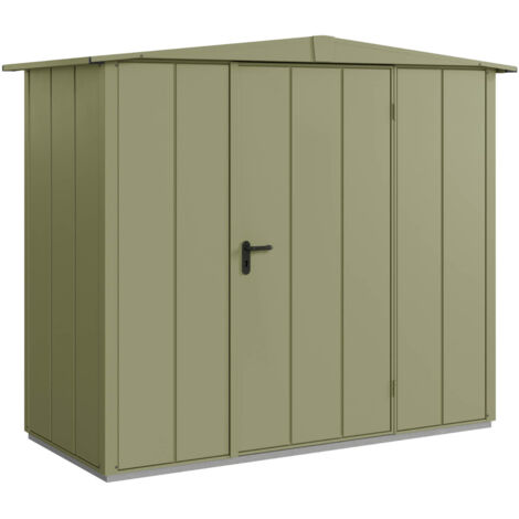 Hörmann Metall-Gerätehaus Berry Modern mit Satteldach Typ 1, 259 x 121 cm, schilfgrün, 3,1 m², 1-flüglige Tür