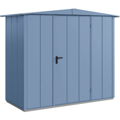 Hörmann Metall-Gerätehaus Berry Modern mit Satteldach Typ 1, 259 x 121 cm, taubenblau, 3,1 m², 1-flüglige Tür