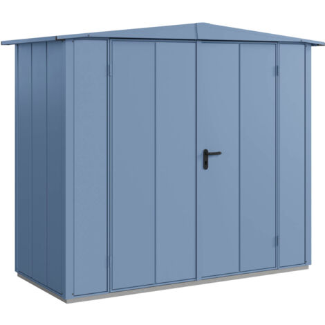 Hörmann Metall-Gerätehaus Berry Modern mit Satteldach Typ 1, 259 x 121 cm, taubenblau, 3,1 m², 2-flüglige Tür