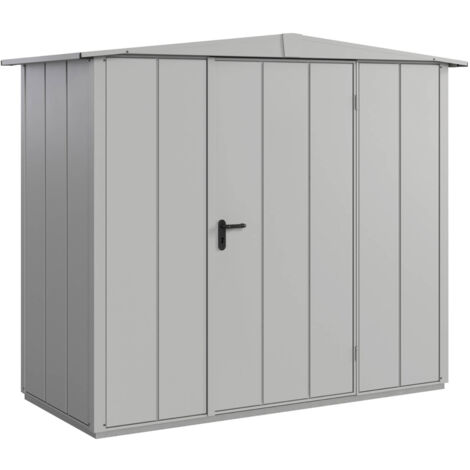 Hörmann Metall-Gerätehaus Berry Modern mit Satteldach Typ 1, 259 x 121 cm, weißaluminium, 3,1 m², 1-flüglige Tür