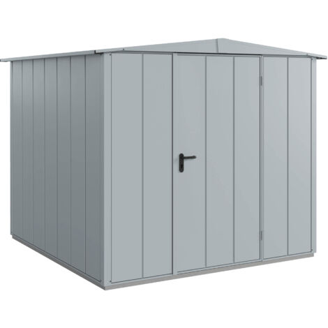Hörmann Metall-Gerätehaus Berry Modern mit Satteldach Typ 2, 259 x 248 cm, fenstergrau, 6,4 m², 1-flüglige Tür