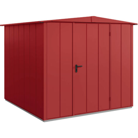 Hörmann Metall-Gerätehaus Berry Modern mit Satteldach Typ 2, 259 x 248 cm, purpurrot, 6,4 m², 1-flüglige Tür