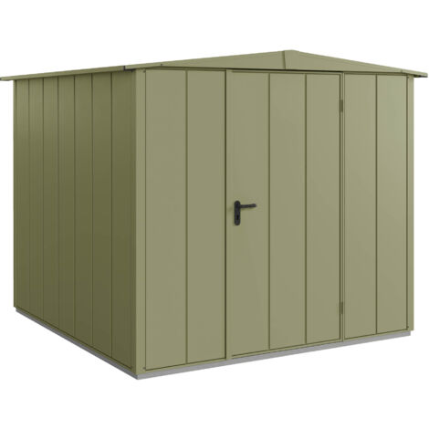 Hörmann Metall-Gerätehaus Berry Modern mit Satteldach Typ 2, 259 x 248 cm, schilfgrün, 6,4 m², 1-flüglige Tür