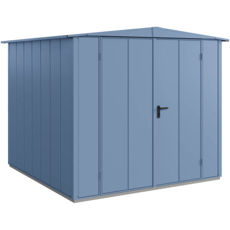 Hörmann Metall-Gerätehaus Berry Modern mit Satteldach Typ 2, 259 x 248 cm, taubenblau, 6,4 m², 2-flüglige Tür