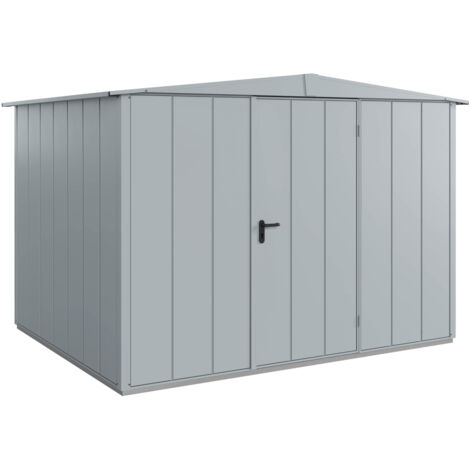 Hörmann Metall-Gerätehaus Berry Modern mit Satteldach Typ 3, 324 x 248 cm, fenstergrau, 8 m², 1-flüglige Tür