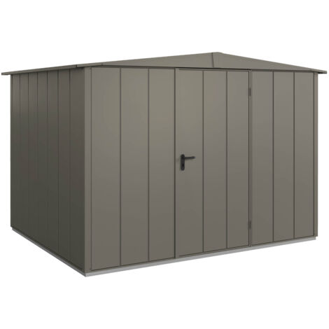 Hörmann Metall-Gerätehaus Berry Modern mit Satteldach Typ 3, 324 x 248 cm, quarzgrau, 8 m², 1-flüglige Tür