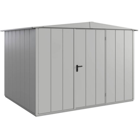 Hörmann Metall-Gerätehaus Berry Modern mit Satteldach Typ 3, 324 x 248 cm, weißaluminium, 8 m², 1-flüglige Tür
