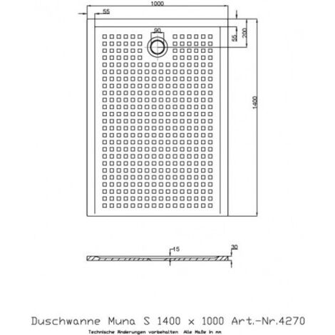 Hoesch 4270.010 DW Muna S 1400x1000x30 avec