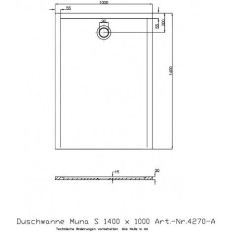 Hoesch 4270xA.010 DW Muna S 1400x1000x30 sans