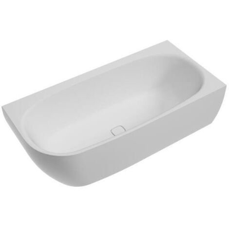 Hoesch Eck-Badewanne iSENSI Monolith 170x75cm, re, 1- Üb.- + Abl, weiß, weiß