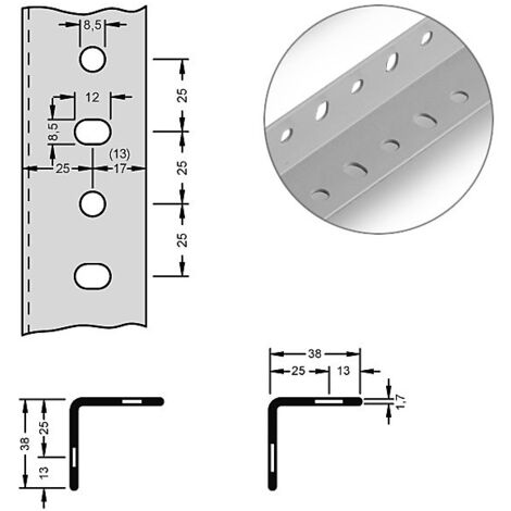 hofe, Cornière d'acier pour système modulaire, 38 x 38 x 1,7 mm