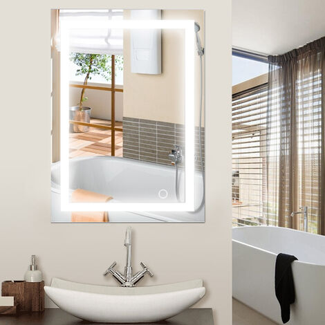 Hofuton 24W Miroir LED Lampe de Miroir Éclairage Salle de Bain Blanc Froid 6500K 600x800mm