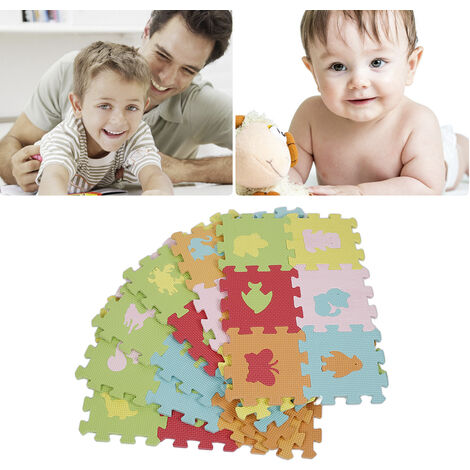 Hofuton 36  Doux Mousse EVA Sécurité Tapis De Jeu Apprentissage Animaux Puzzle pour Bébé Enfants