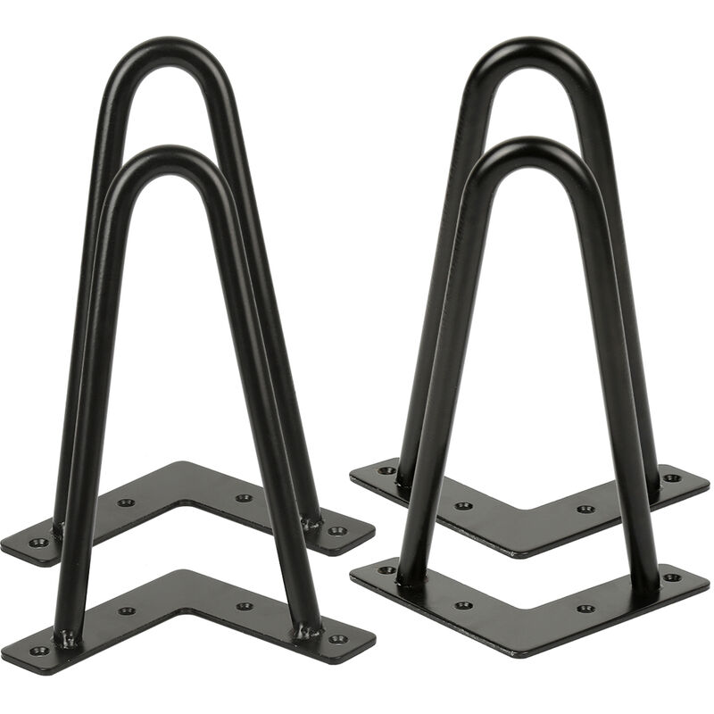 Wyctin - Hofuton 4 x Pieds en Épingle à Cheveux diy 20cm Pieds de Table Meuble en Métal avec Vis et Protège Pieds Blanc